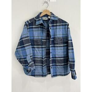 Vintage Womens LL Bean Plaid Flannel Button Up Shirt